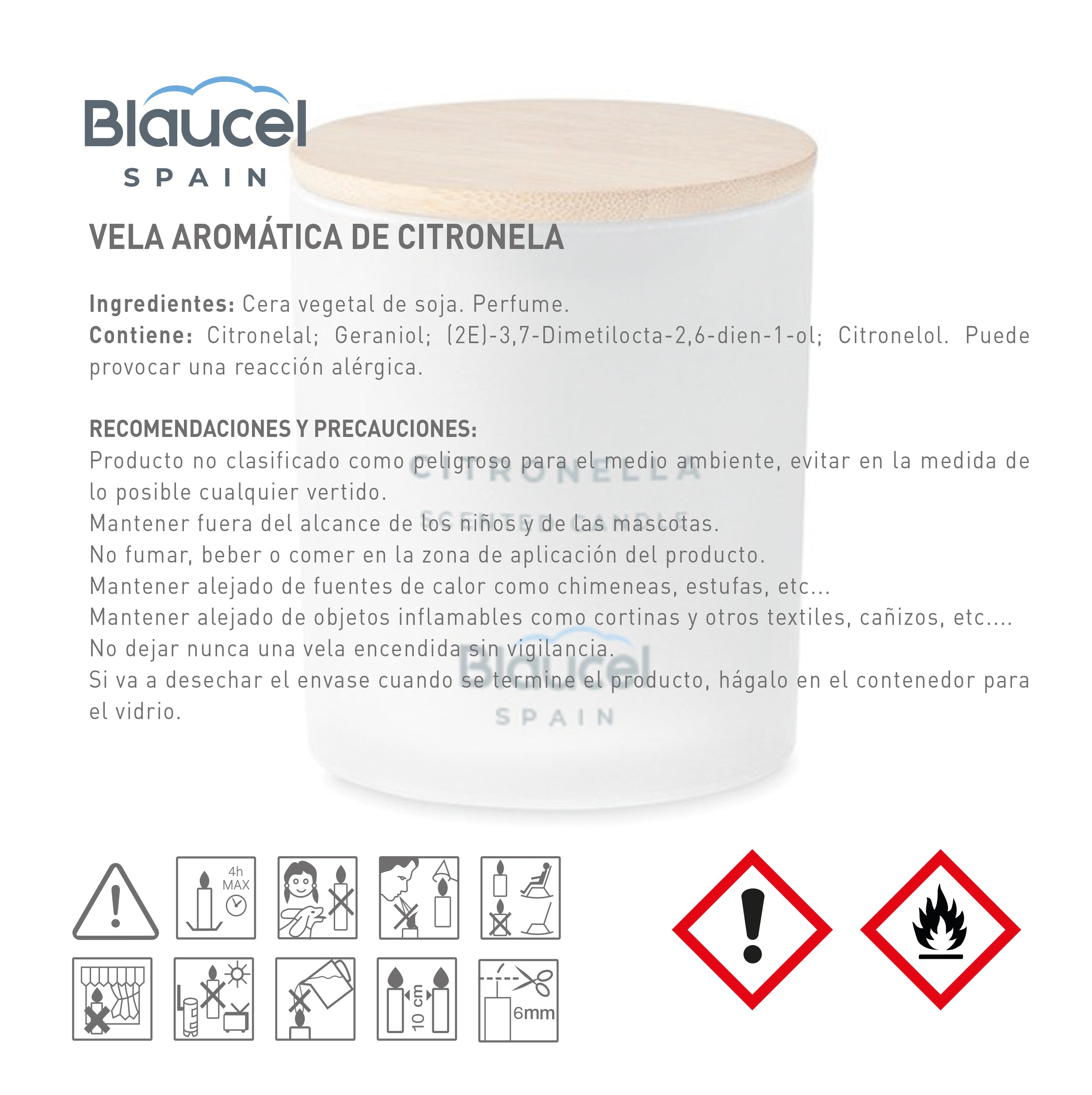 Blaucel Vela Aromática Citronella 230g