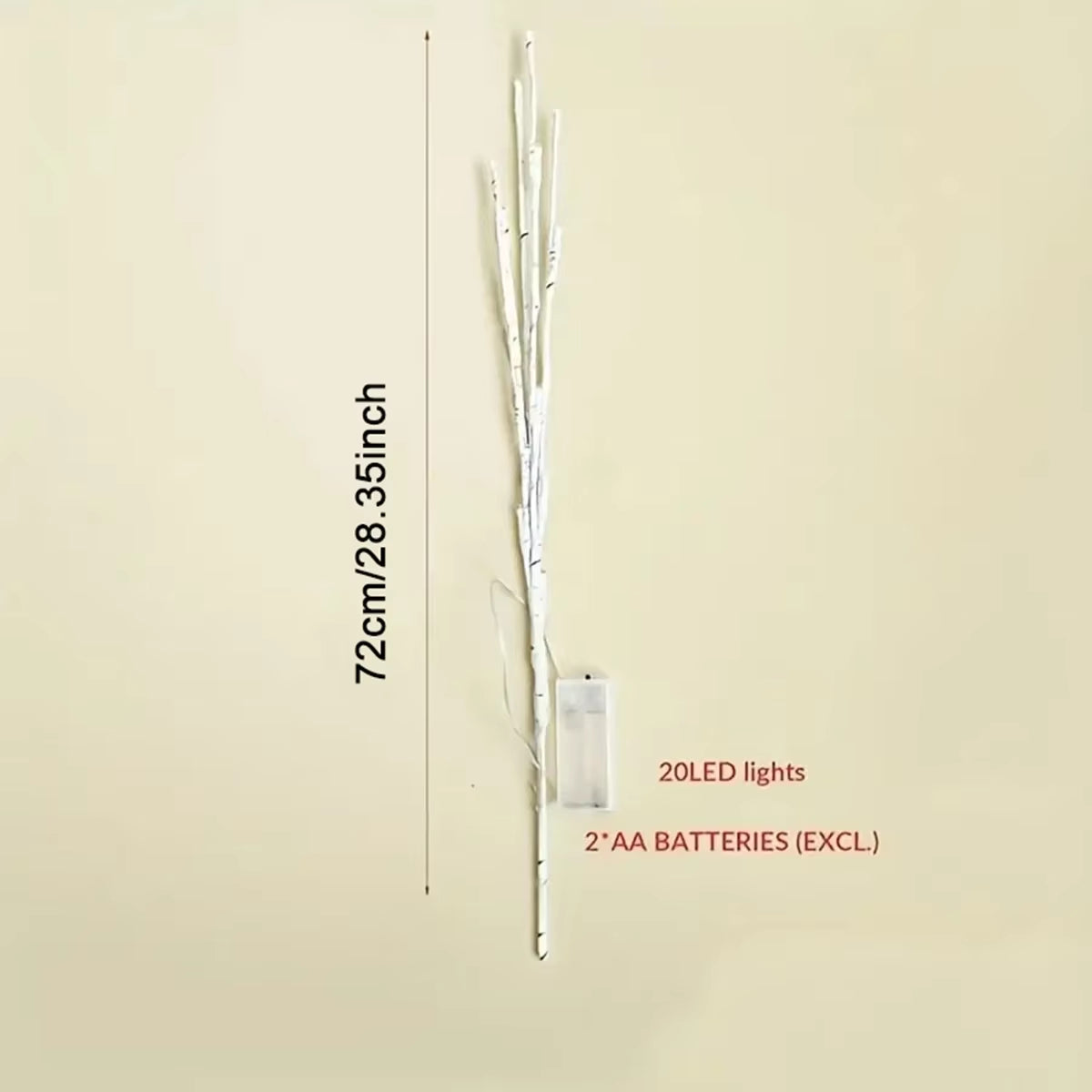 Luces festivas LED blancas de ramas de abedul