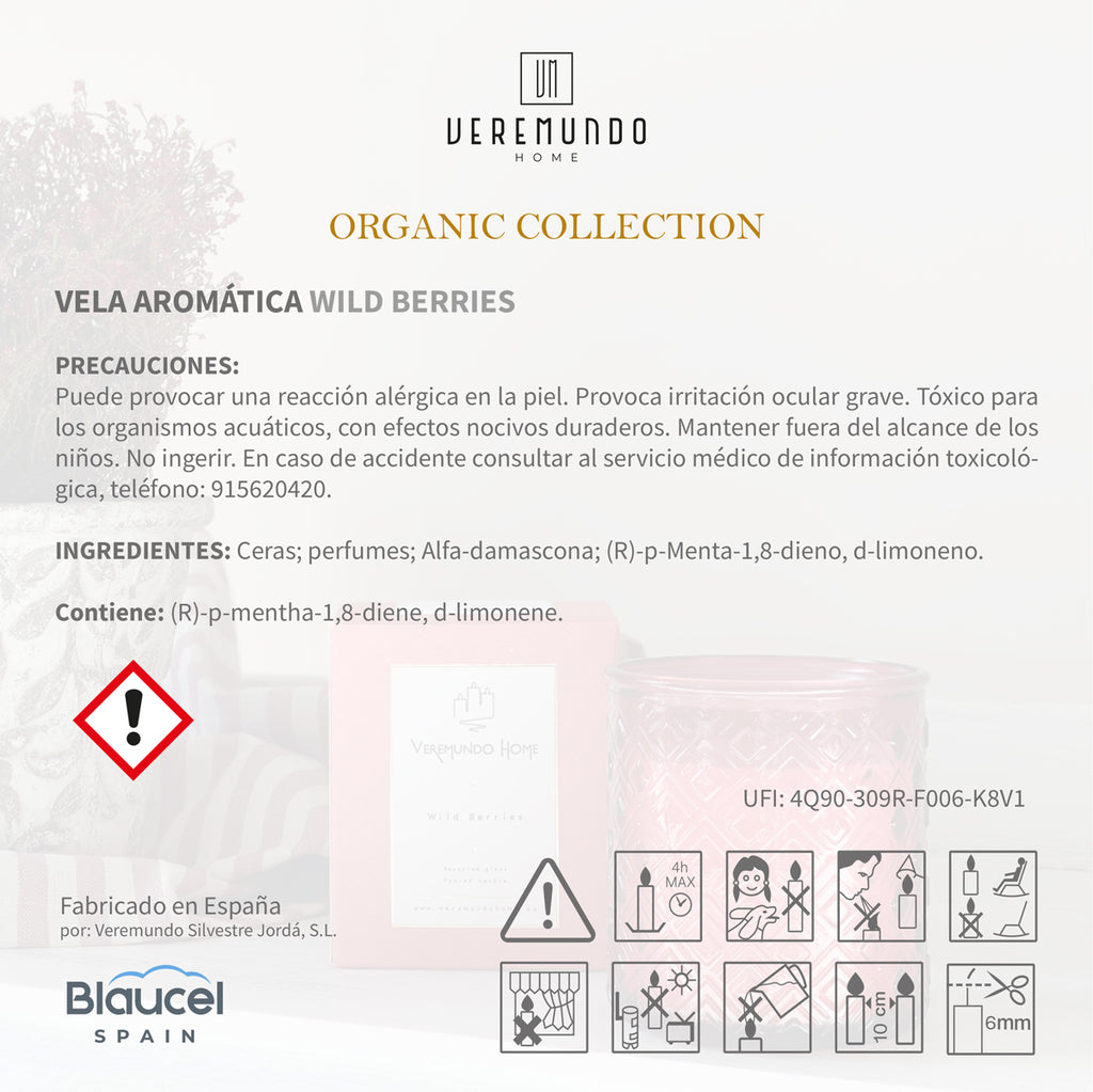 Veremundo Home - ORGANIC - Vela perfumada WILD BERRIES - 275g