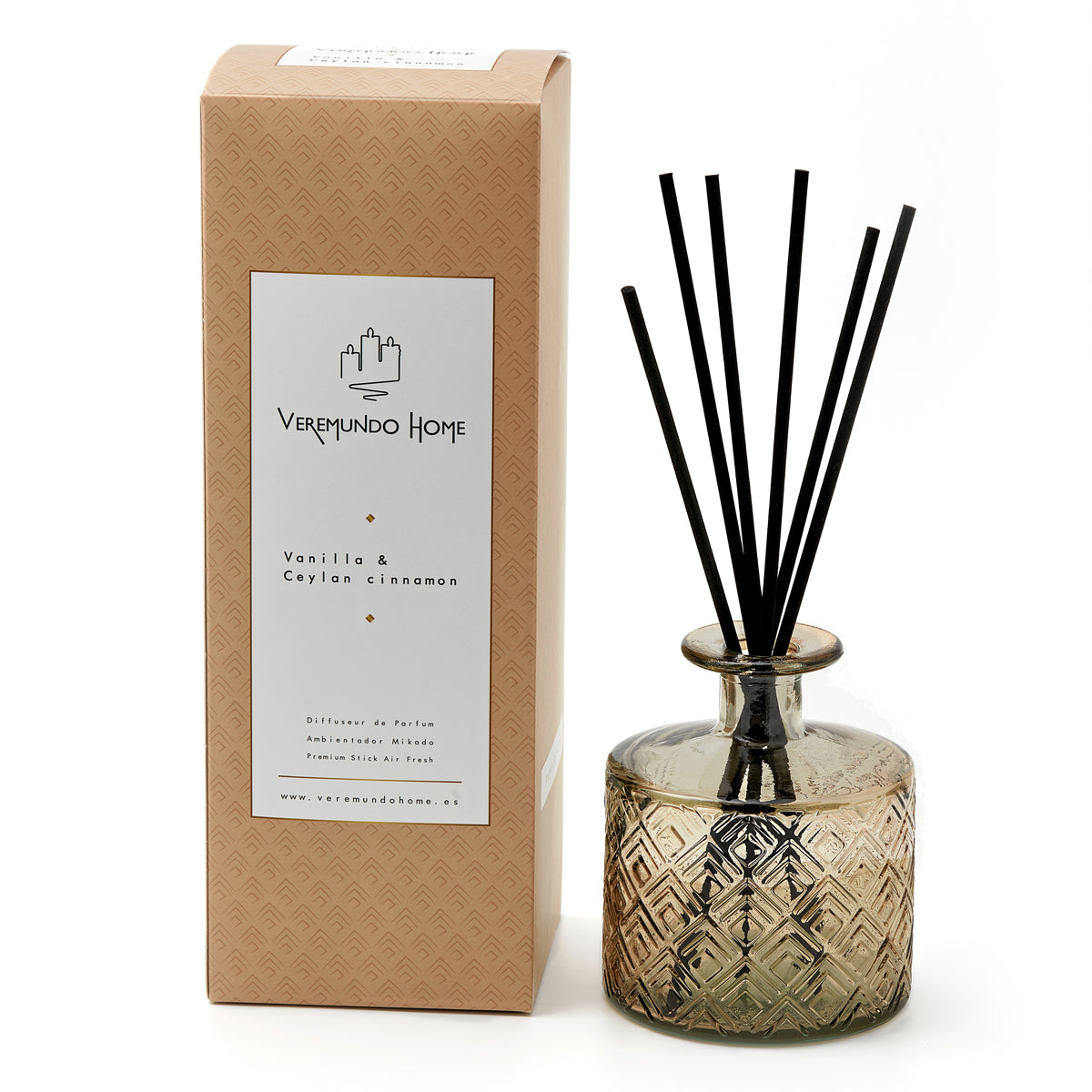 Veremundo Home - ORGANIC - Ambientador varillas VAINILLA & CEYLAN CINNAMON