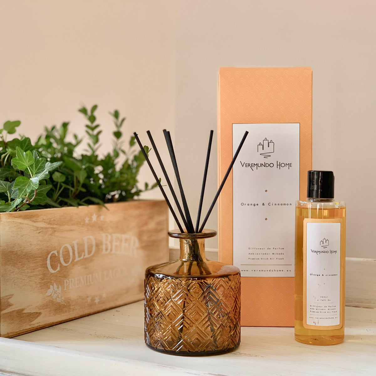 Veremundo Home - ORGANIC - Ambientador varillas ORANGE & CINNAMON