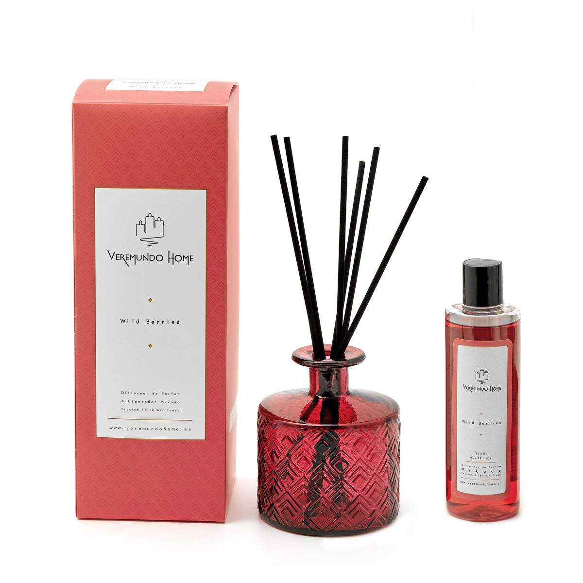 Veremundo Home - ORGANIC - Ambientador varillas WILD BERRIES