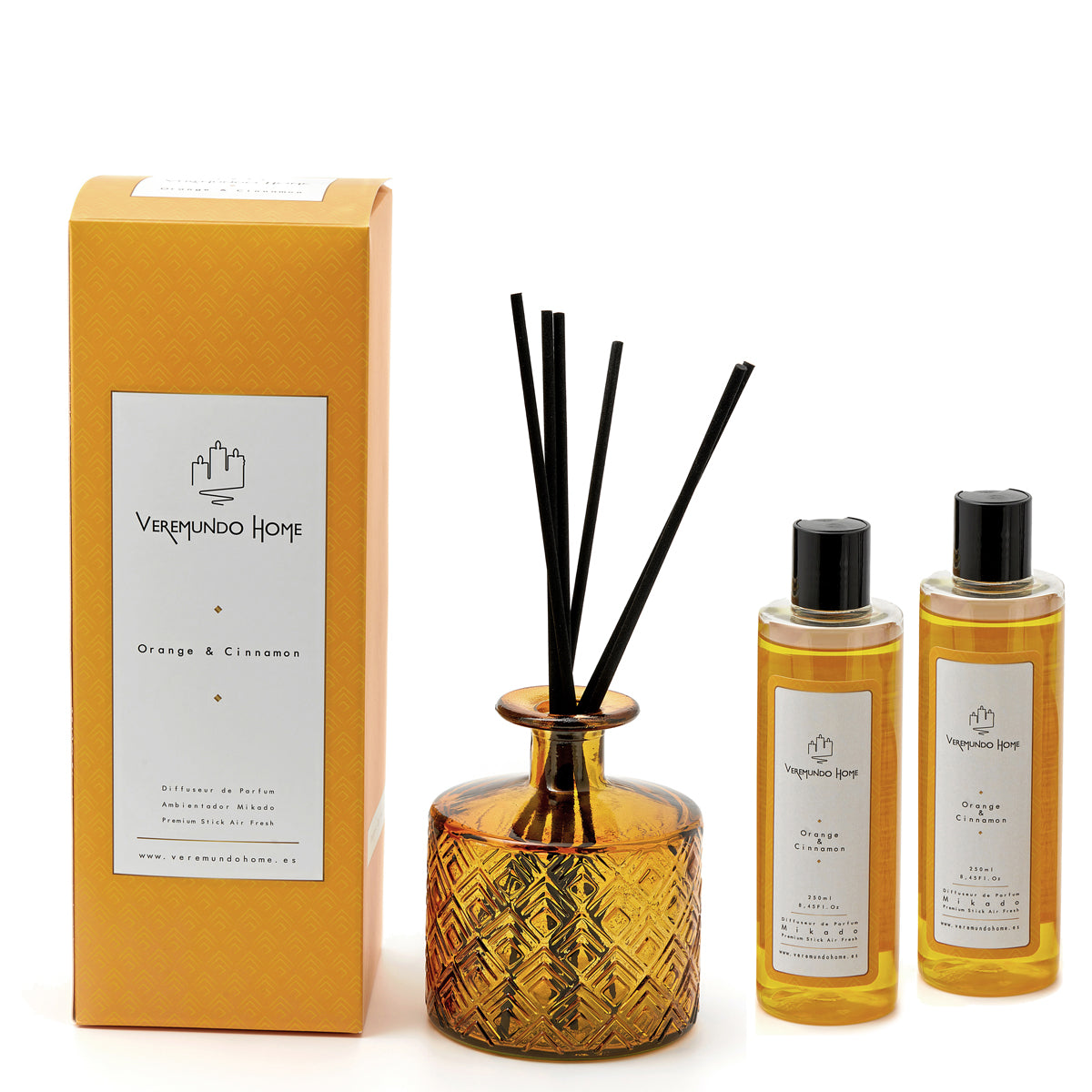 Veremundo Home - ORGANIC - Ambientador varillas ORANGE & CINNAMON