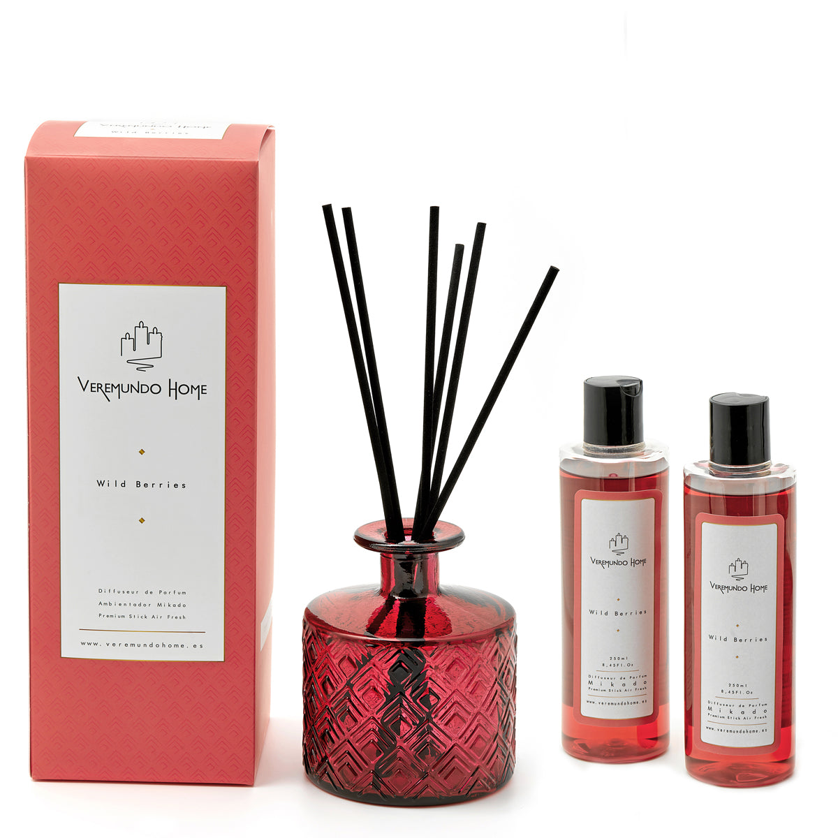 Veremundo Home - ORGANIC - Ambientador varillas WILD BERRIES